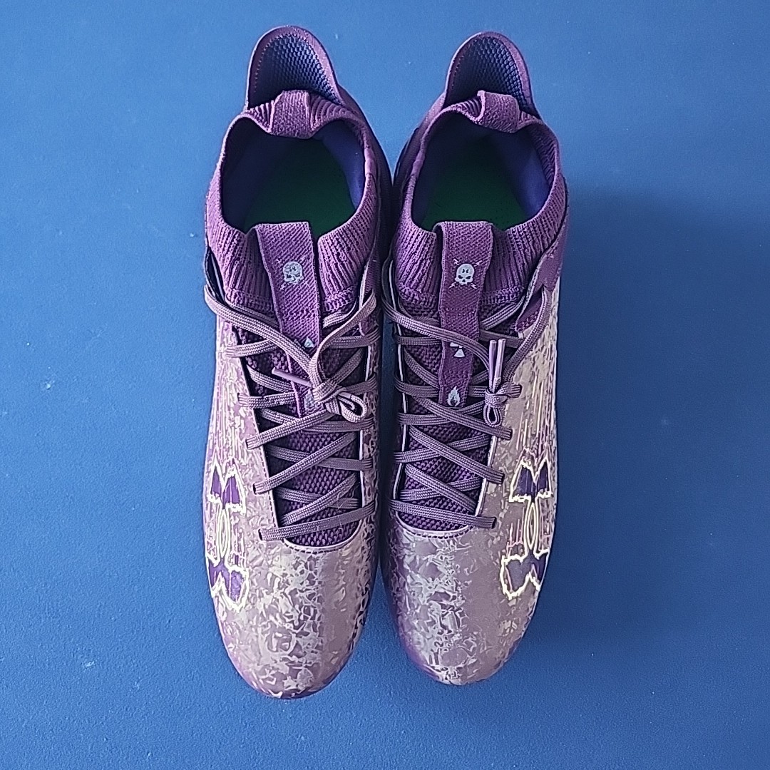Sz 13 UA Under Armour Blur 2 MC Suede Purple Football Cleats Men’s 3027978-500  thumbnail 3