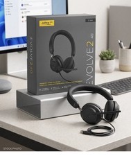 Jabra Evolve2 40 Wired USB On-Ear Headset, Dual, Boom Mic, NC, Black