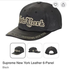 Supreme New York Leather 6-PanelBlack
