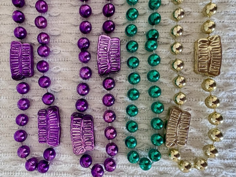 SOUTHERN COMFORT New Orleans MARDI GRAS Party Bead Necklaces + Green Bead Strand