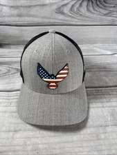 Branded Bills Trucker Hat Cap PVC Eagle USA American Flag Mesh SnapBack