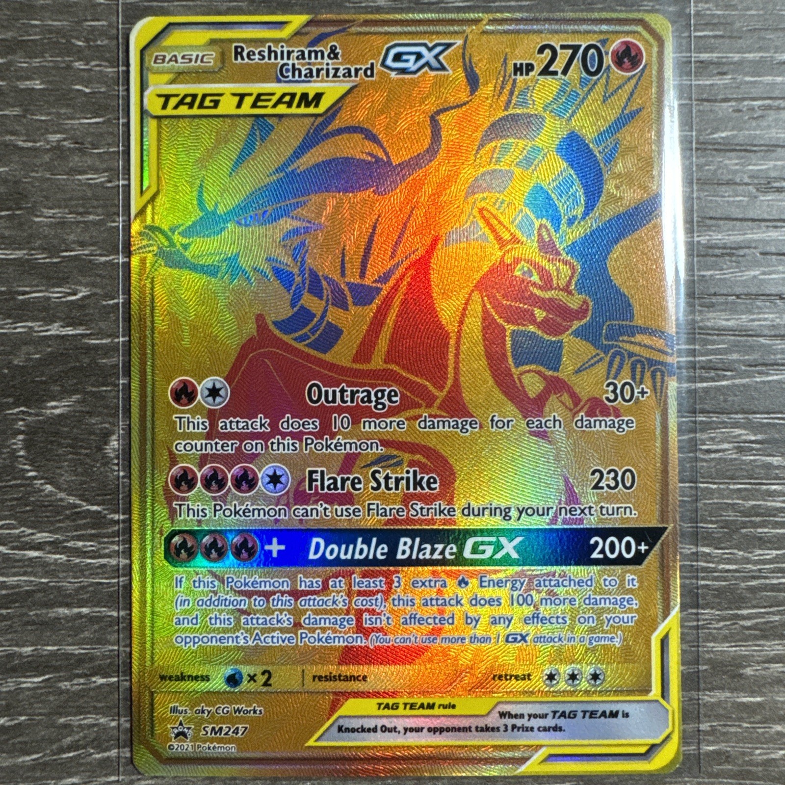 Reshiram & Charizard GX SM247 2021 Pokemon Tag Team