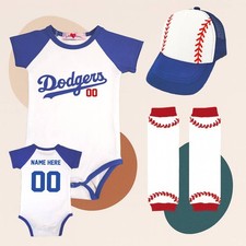 Personalized Los Angeles Dodgers Custom Jersey Bodysuit