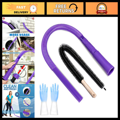 3-Piece Dryer Vent Cleaning Kit - Vacuum Hose, Brush & Gloves for Deep Cleaning