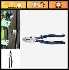 High Leverage 9-Inch Side Cutter Lineman's Pliers, Streamlined Design, USA Made