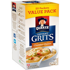 Quaker Instant Grits Cheddar Cheese Naturally Flavored, 0.98 oz 22 Count Box