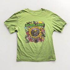 Sublime 40oz Sun Logo 90s Band T-Shirt L-XL Grunge Punk Band Vintage Style Faded