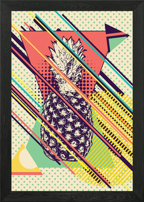 Retro Ananas Hintergrund Gerahmtes Wandbild Poster Leinwanddruck Bild