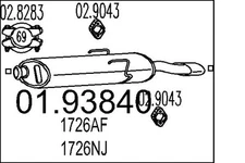 MTS 01.93840 rear muffler for Citroën