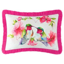 JWH Hot Pink Flower Pillow Cover Decorative Love Bird Accent Pillow Cases Lum...