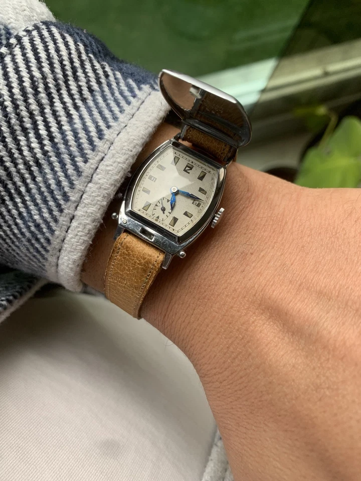 Relógio masculino vintage década de 1930 Art Deco Hunter Case - Imagem 3 de 4