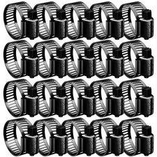 20Pcs Black Hose Clamp,3/4"- 1-1/2" 21-38Mm 304 Hose Clamps Stainless Steel Adju