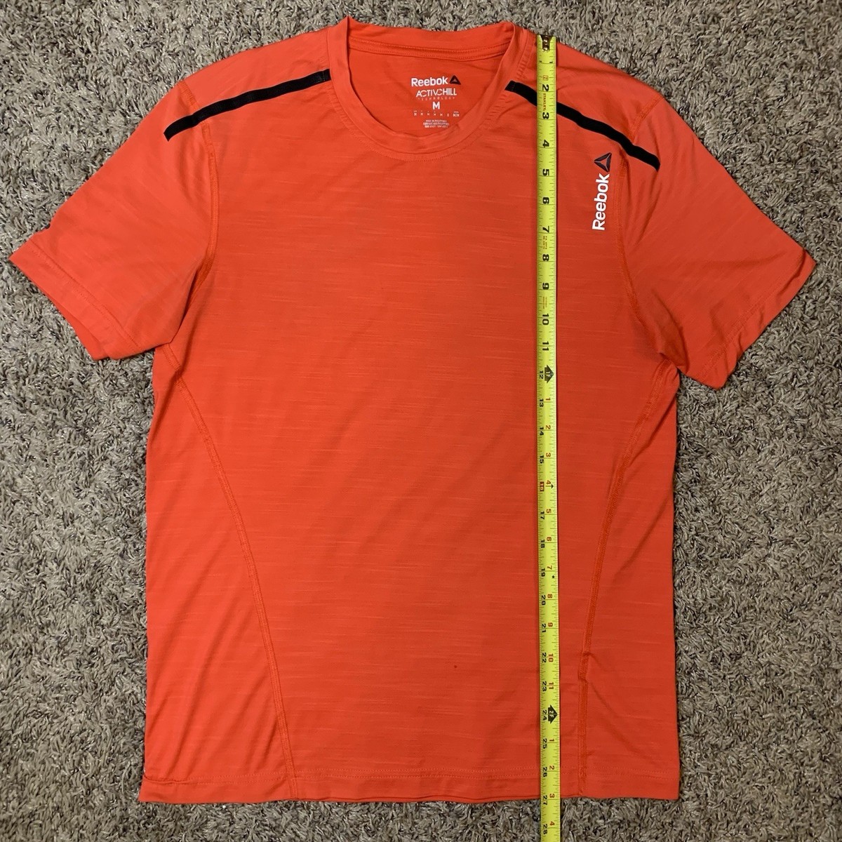 Reebok Shirt Mens Medium Orange Activchill Speedwick Gym Training