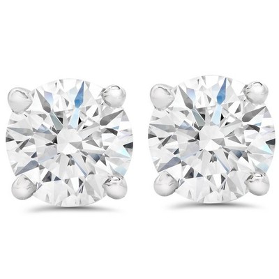 2 1/2 Ct T.W. Runde runde Diamant Schraubverschluss Ohrstecker in 14 Karat Weißgold verstärkt