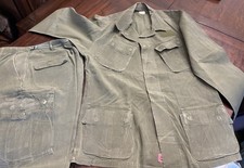 US ARMY VIETNAM RIP STOCK JUNGLE UNIFORM TOP / PANTS MED REG WELL LAUNDERED 1969