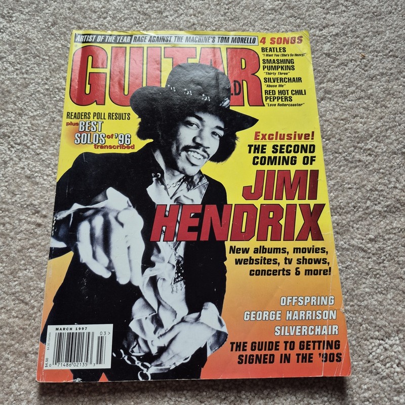 Guitar World Magazine March 1997 Jimi Hendrix Best Solos of 1996