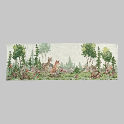 Sander Gobelin Tischläufer 32x96 cm HURON Natur Tiere des Waldes