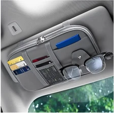 Car Sun Visor Organizer, Sunglass Holder and Storage Pocket