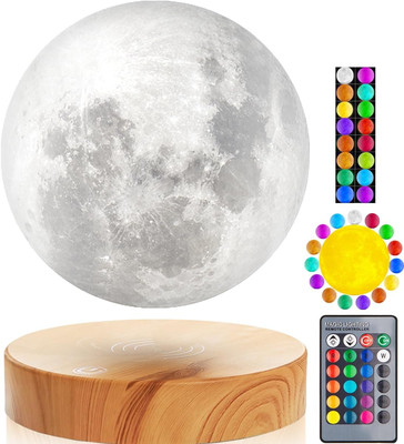 Levitating Moon Lamp,Floating and Spinning in Air Freely with 3D Printing LED Mo