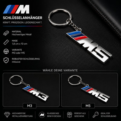 BMW M Schlüsselanhänger M3 M5 Metall Premium Auto Schlüsselanhänger