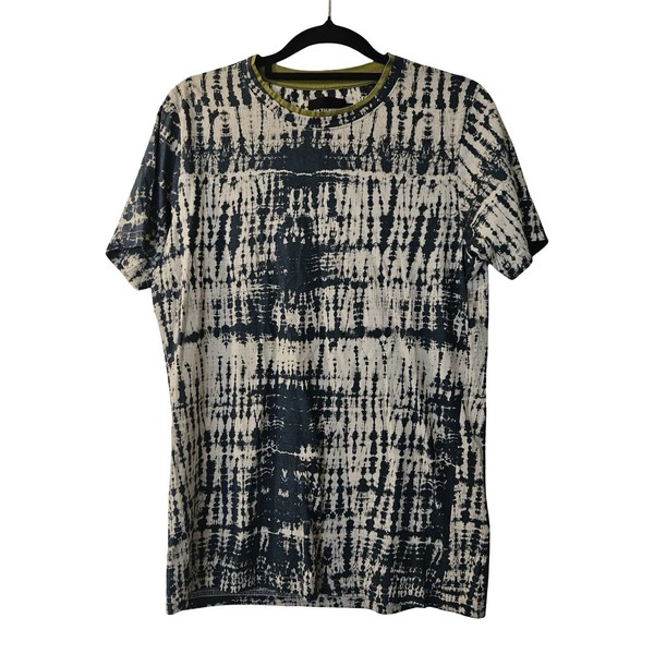 Jim Thompson Womens T-shirt Size S Small Navy White Green Trim Tie Dye Designer