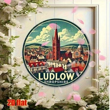 2D Flat - 2D Wall Art English-style Radford Town- Aluminum Foil Round Metal Wall