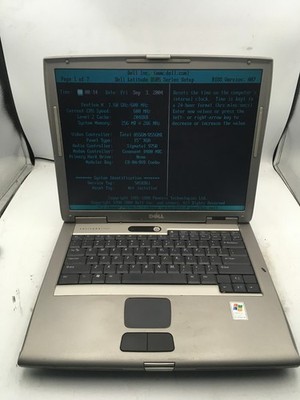 DELL LATITUDE D505 - BOOTS TO BIOS - INTEL PENTIUM M - NO RAM - NO OS - READ -BB