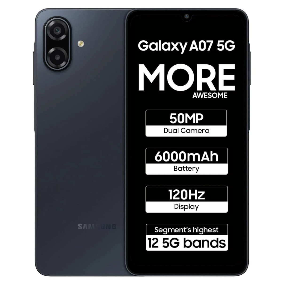 Samsung Galaxy A07 5G (Black, 4GB RAM, 128GB ) Dimensity 6300