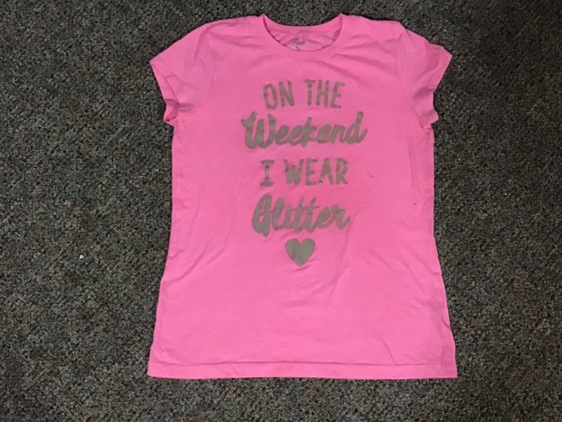 1989 Place Pink XL/TG 14-16 "On the Weekend I wear Glitter" Shirt