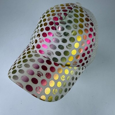 Roxy Heart R Metallic Polka Dot Trucker Hat Girls OSFM Multi-Color Adjustable