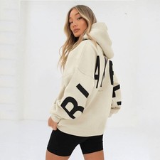 Women Blake Print LooseSports Hoodie Hooded Sweatshirt Pullover Long Sleeve