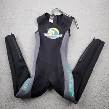 Seadoo Wetsuit Girls 12 Black Neoprene Sleeveless Swimwear