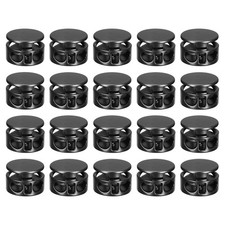 30pcs Metal Spring Cord Locks Fastener Toggles Stopper Matte Black