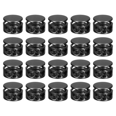30pcs Metal Spring Cord Locks Fastener Toggles Stopper Matte Black