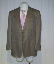 Canali Blue Label Silk Blend Taupe Nailshead Two Button Sport Coat 46R
