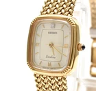 Vintage 1990 [N MINT] SEIKO Exceline 7321-6600 1P Diamond Gold 20mm Ladies Watch