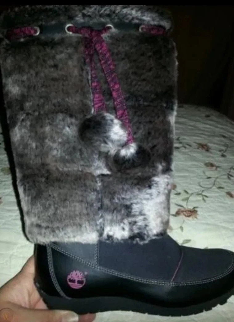 Stivali in pelliccia di mirtillo Timberland Donna 7 pompon 65634 Eccellenti