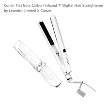 LEANDRO Limited 1" Flat Iron Carbon Infused Ion Hair Straightener 450 F  Mat