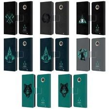 ASSASSIN'S CREED VALHALLA COMPOSITIONS LEATHER BOOK CASE FOR MOTOROLA PHONES