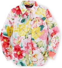 Ralph Lauren Girls Shirt Floral Shirt Size 4 Good Condition POLO Floral Cotton