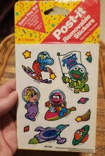 VTG Rare Sealed 1989 1990 Post It Muppet Babies Reusable Stickers Jim Henson USA