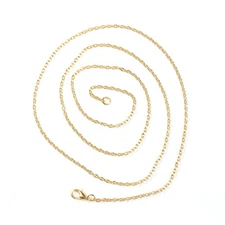 1 X Gold Plated Oval Cable Chain Necklace 77cm long 1.5mm wide (B59643)