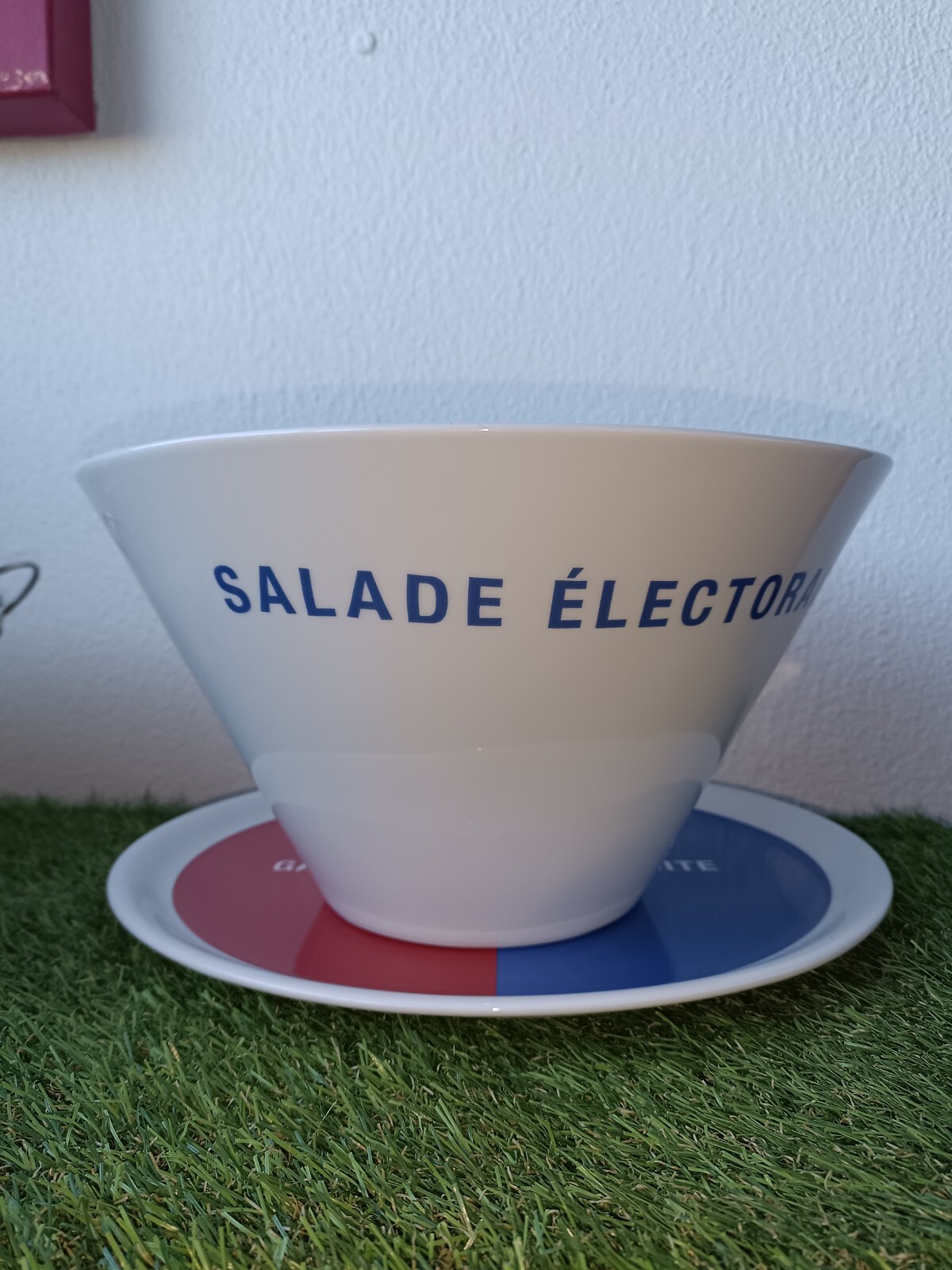 Saladier et plateau en porcelaine De Virebent grand format blanc