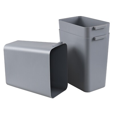 Kekow 3-Pack 4.5 Gallon Trash Can Small Plastic Wastebasket Garbage Containers