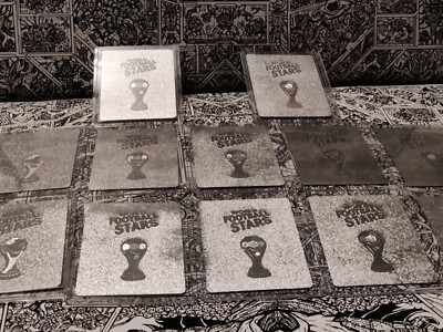 Custom Silver World Football Stars PVC Diamond Shiny Foil Cards