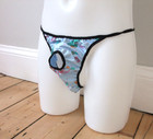 PVC Open Crotch Briefs Polka Posing Jock Pants Pouch Underwear Plastic Sheath