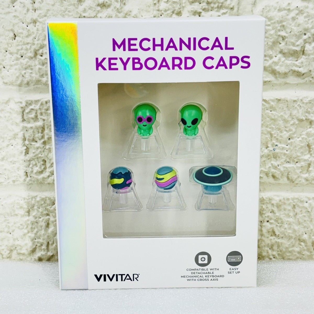 Set 6‼ Vivitar Mechanical Keyboard Cap Alien UFO Space Novelty