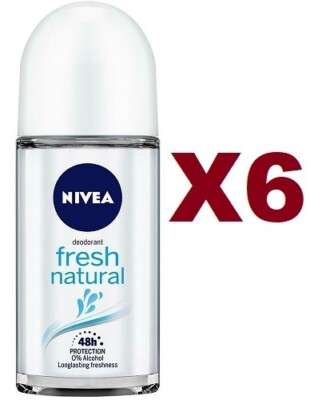 6PCS LEVELA DEO ROLL ON FRESH NATURAL 50ML BODY DEODORANT