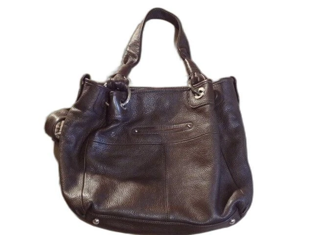 B Makowsky Brown Plum Color, Leather Shoulder Handbag Purse Slouch - Image 4 of 4