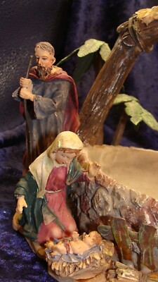 Nativity At The Pool Or Well~ One Side Is Missing Joseph~7 x8 ~ VGC ~